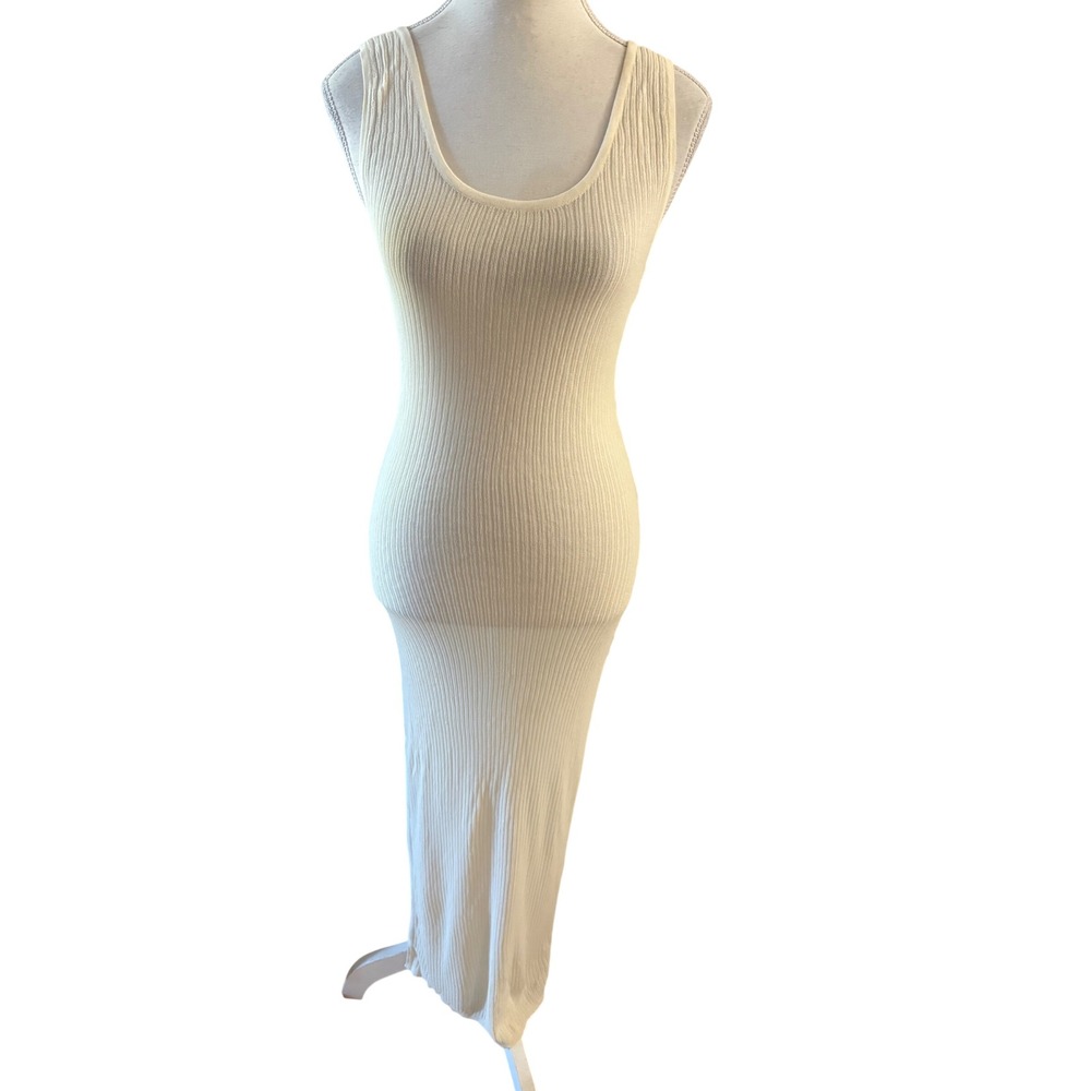 Monday Swimwear White Knit Sheer Open Back Dress Cover Up Resortwear Size P XS
